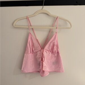 H&M Pink Satin Crop Top